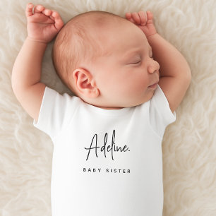 Baby Sister Custom Name New Baby Bodysuit