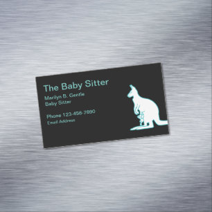 Baby Sitter Kangaroo Theme Magnetic Business Card