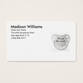 Baby sitting cards