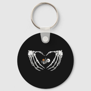 Baby Skeleton Heart Hand Halloween X-ray Pregnancy Key Ring