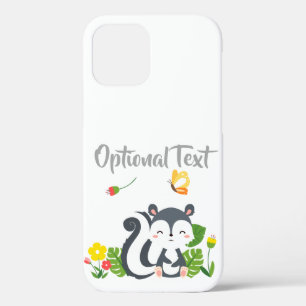 Baby Skunk, Butterfly & Flowers iPhone 12 Case