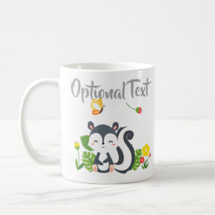 Baby Skunk, Butterfly & Flowers Coffee Mug