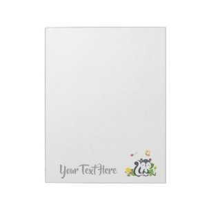 Baby Skunk, Butterfly & Flowers Notepad