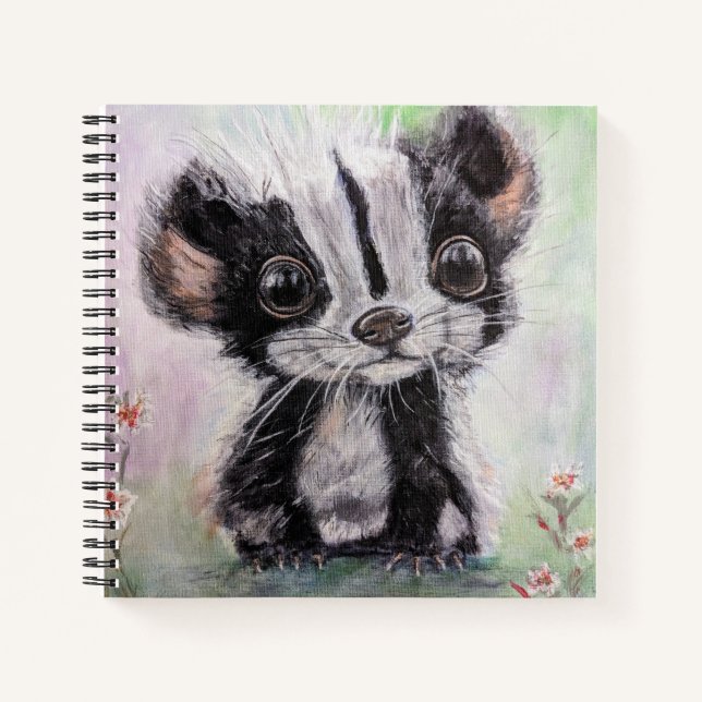 Baby Skunk Custom 8.5" x 8.5" Spiral Notebook (Front)