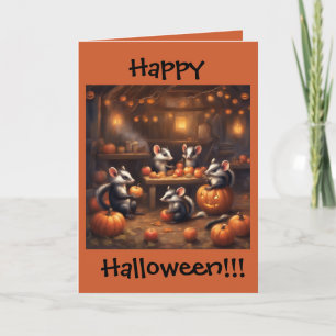 Baby Skunk Halloween Party greeting card