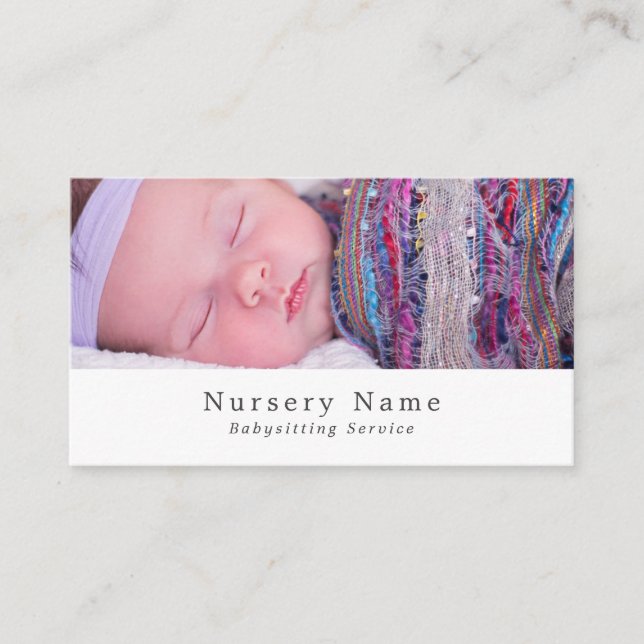 Baby Sleeping, Babysitter, Daycare, Nursery Business Card (Front)