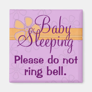 Baby Sleeping front door sign magnet