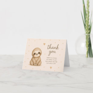 Baby Sloth Baby Shower Thank You Card