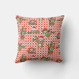 Baby sloth Christmas pillow