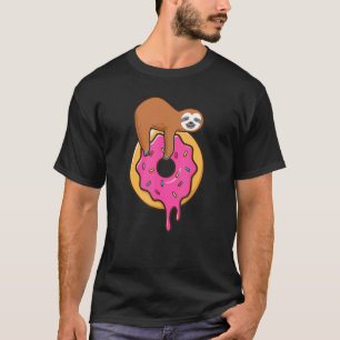 Baby Sloth On Doughnut Dessert Food Animal T-Shirt