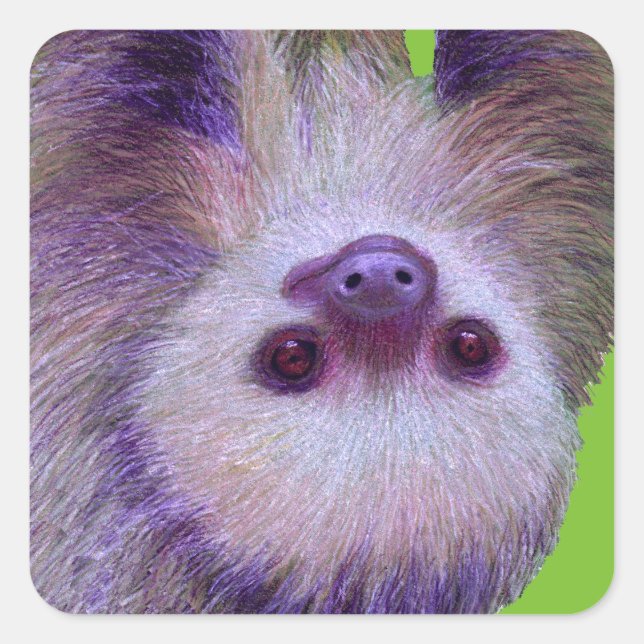 Baby Sloth Square Sticker (Front)