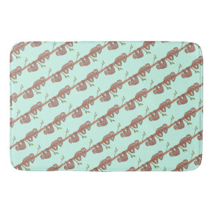 Baby Sloths hanging on Tree Pattern Bath Mat