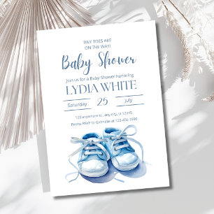 Baby Sneakers Baby Shower Invitation, Baby Boy Invitation