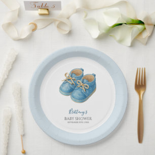 Baby Sneakers Sports Baby Shower  Paper Plate