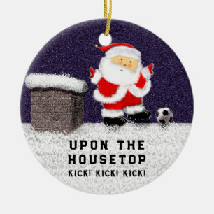 Baby Soccer Christmas Ceramic Ornament