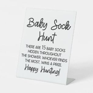 Baby Sock Hunt Baby Shower Game Sign
