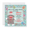 Baby Sock Monkey Baby Shower Invitation