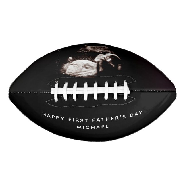 Baby Sonogram First Father's Day Custom Name Football (Front)