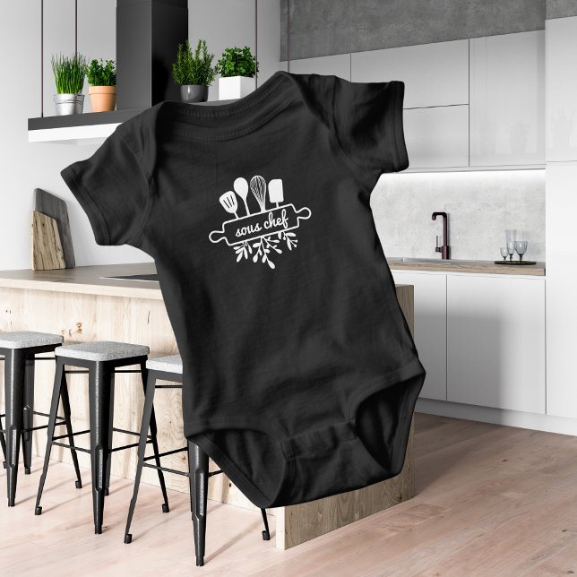 Baby Sous Chef Kitchen Utensil and Greenery Bodysuit (Creator Uploaded)
