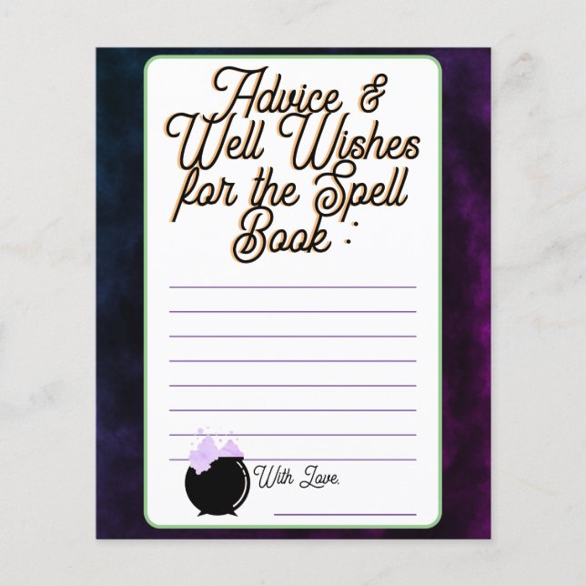 Baby Spell Book Advice & Well Wishes (Front)