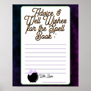 Baby Spell Book Advice & Well Wishes Poster