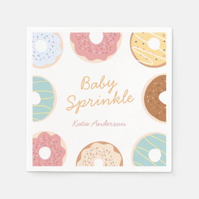 Baby Sprinke Doughnut Baby Shower Napkin (Front)