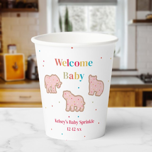 Baby Sprinkle Animal Cookies Girl Baby Shower Paper Cups (Creator Uploaded)