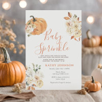 Baby Sprinkle Autumn Floral Pumpkin Baby Shower