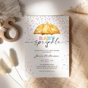 Baby Sprinkle Baby Shower Umbrella Sprinkles  Invitation