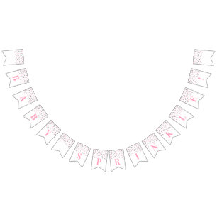 Baby Sprinkle Banner Pink Silver Confetti