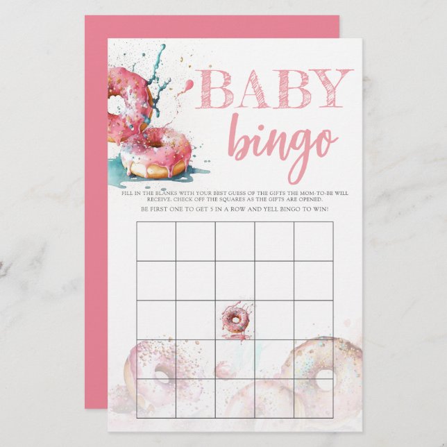 Baby Sprinkle Bingo Baby Bingo Baby Shower Game (Front/Back)