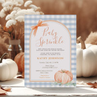 Baby Sprinkle Blue Gingham Pumpkin Baby Shower