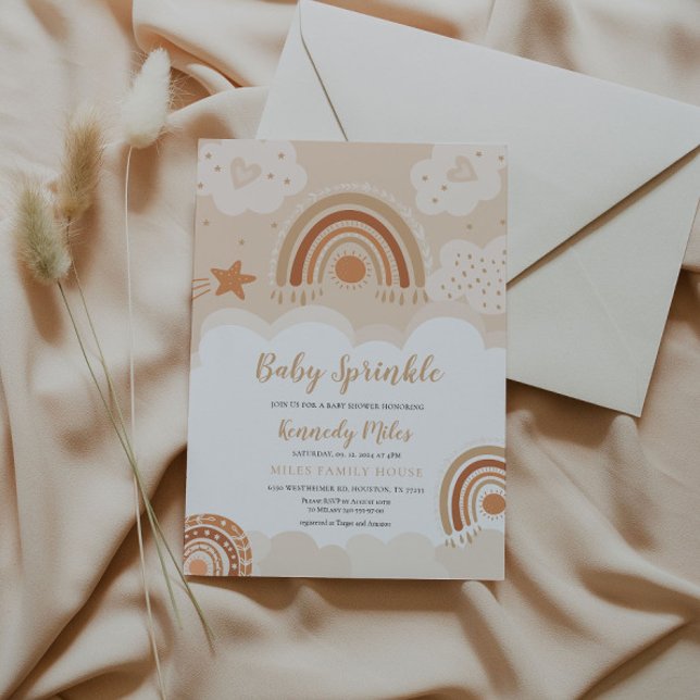 Baby Sprinkle, Boho Rainbow Baby Shower Invitation (Creator Uploaded)