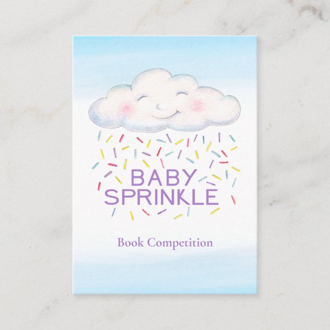 Baby sprinkle book competition cloud sprinkles enclosure card (Front)