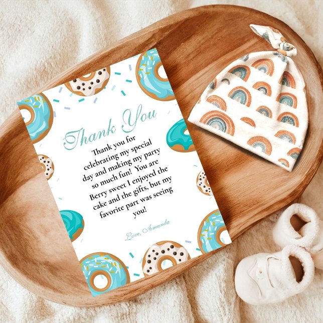 Baby Sprinkle Boy Baby Shower Thank You Card (Creator Uploaded)