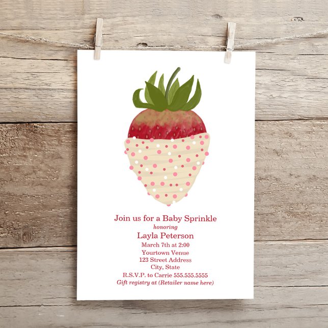 Baby Sprinkle Chocolate Strawberry Baby Shower Invitation (Creator Uploaded)