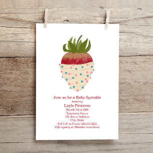 Baby Sprinkle Chocolate Strawberry Neutral Shower Invitation