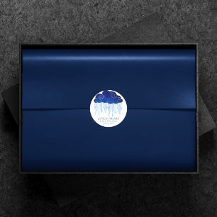 Baby Sprinkle Classic Blue   Cool Shower Thank You Classic Round Sticker