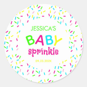Baby Sprinkle Colourful Rainbow Sprinkles Shower   Classic Round Sticker
