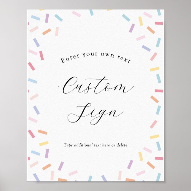Baby Sprinkle Custom Text Sign (Front)