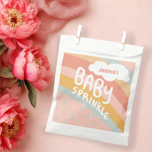 BABY SPRINKLE Cute Clouds Rainbow Rain CUSTOM Favour Bag