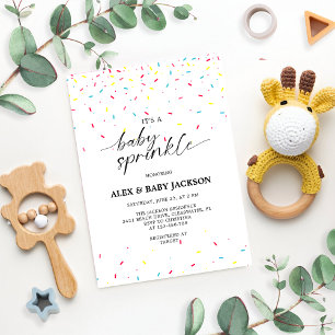 Baby Sprinkle Gender Neutral Colourful Confetti Invitation