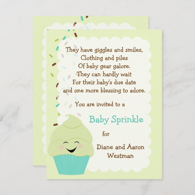 Baby Sprinkle Gender Neutral Invitation (Front/Back)