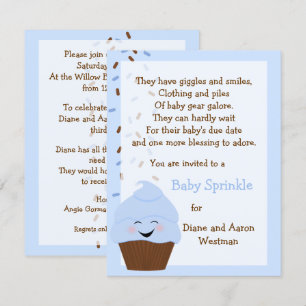 Baby Sprinkle In Blues Invitation