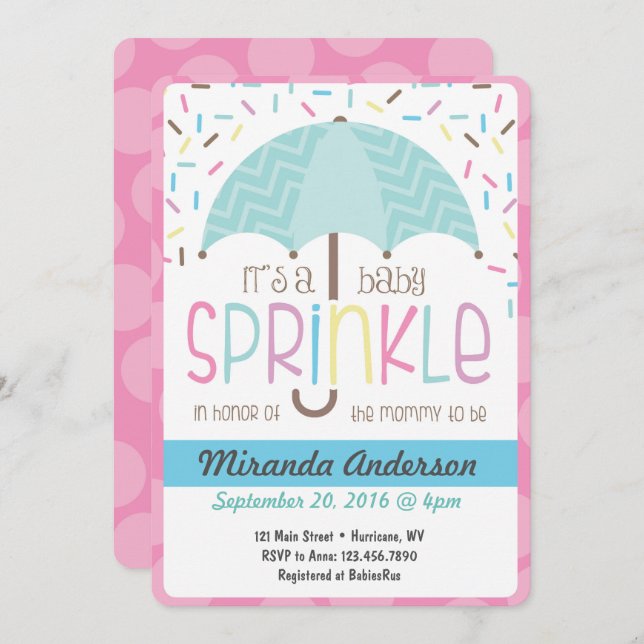 Baby Sprinkle Invitation (Front/Back)