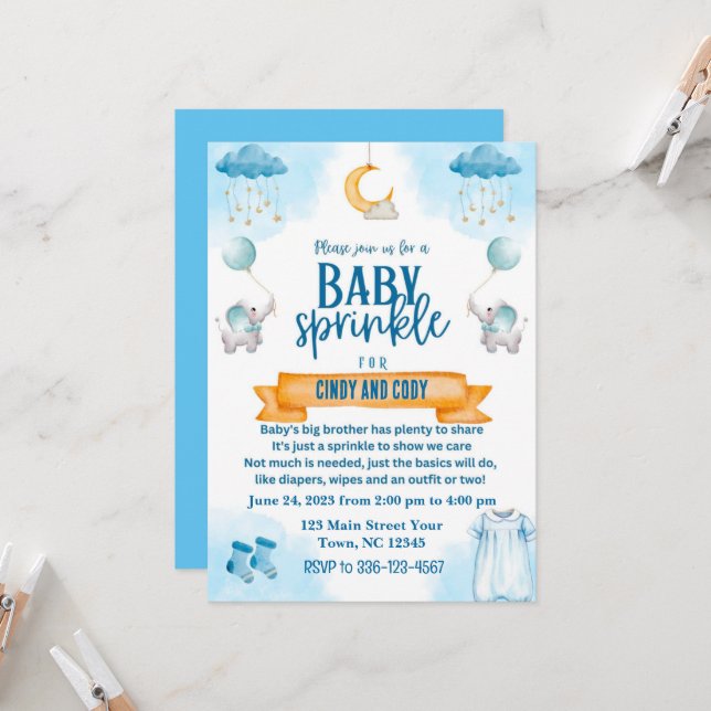 Baby Sprinkle Invitation (Front/Back In Situ)