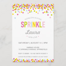 Baby Sprinkle Invitation, Bright Colours