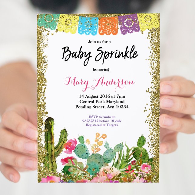 Baby Sprinkle Invitation Cactus Fiesta (Creator Uploaded)
