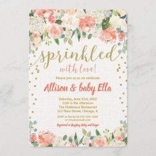 Baby sprinkle invitation for girl sprinkled love