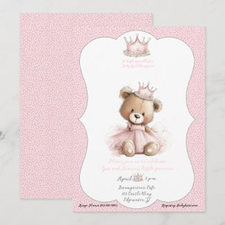 Baby Sprinkle Invitation Teddy Bear Princess